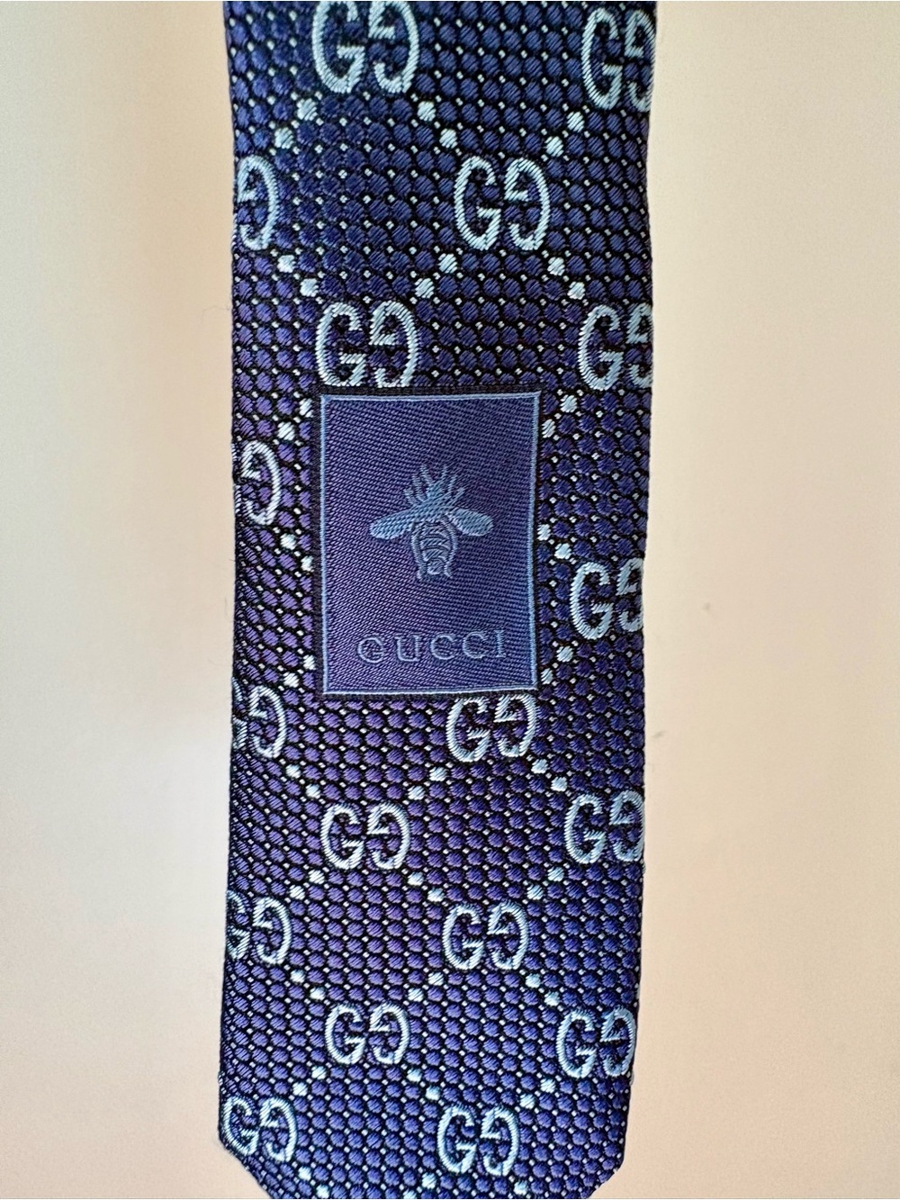 Gucci Men's Blue GG Pattern Silk Tie
